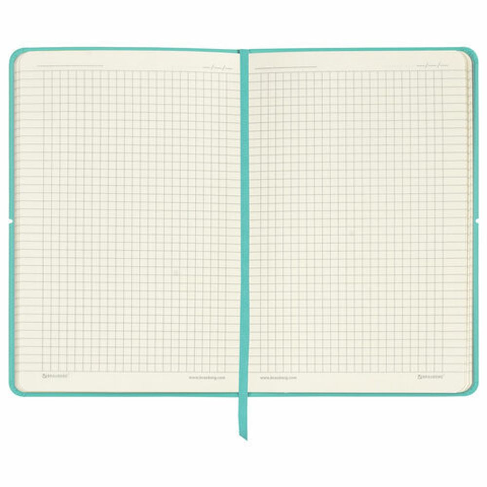 Блокнот в клетку с резинкой А5 (148x218 мм), 80 л., под кожу бирюзовый BRAUBERG "Metropolis X", 111035