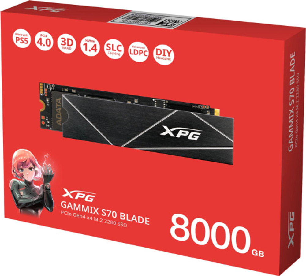 Накопитель SSD M.2 2280 ADATA XPG GAMMIX S70 BLADE 8000 ГБ