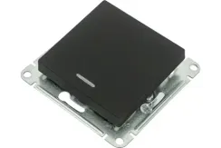 Выключатель Systeme Electric ATLASDESIGN 1 клавиша с индикатором проходной карбон 39133