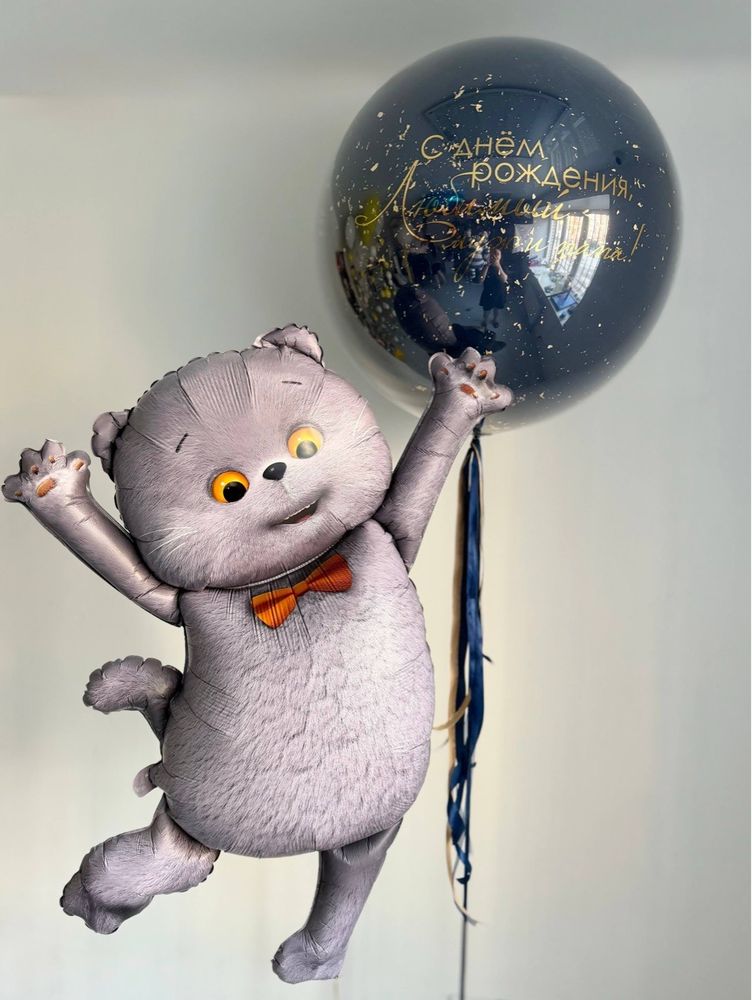 Воздушные гелиевые шары для мужа Кот Басик№4975