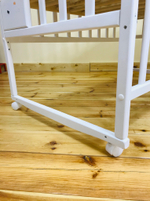 Кровать детская Mini Loft 3D - Oh my bear колесо-качалка (белый) 1200х600