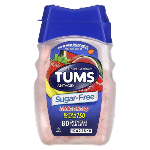 Tums, антацид, дыня и ягоды, 750 мг, 80 жевательных таблеток