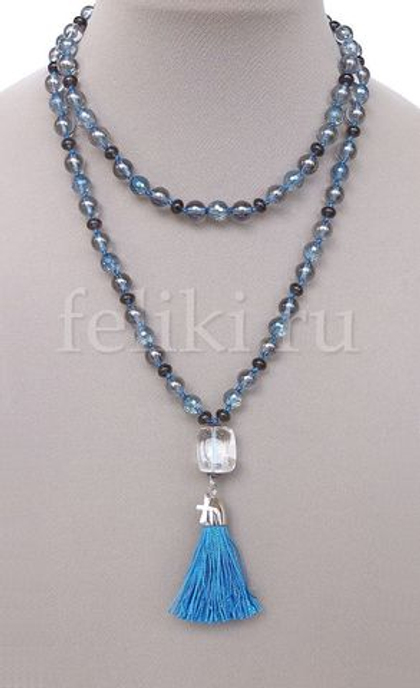 колье Байкал из горного хрусталя