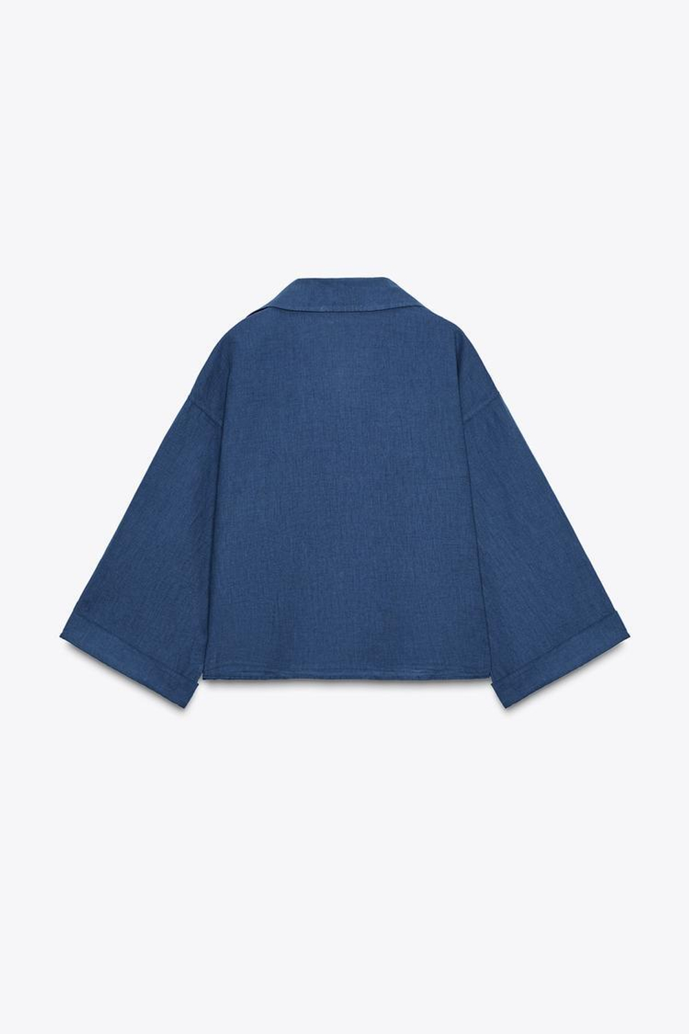 ZARA РУБАШКА ИЗ ЛЬНЯНОЙ ТКАНИ — ZW COLLECTION, ИНДИГО