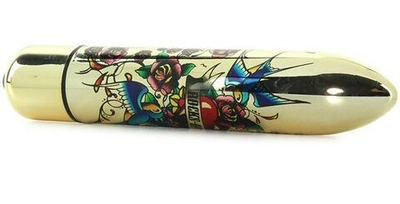 Золотистый вибратор If You Love Me - 16 см. (Цвет: золото)