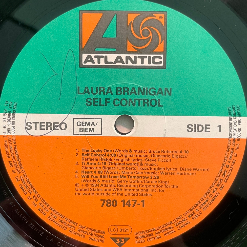Laura Branigan - Self Control (Германия 1984г.)