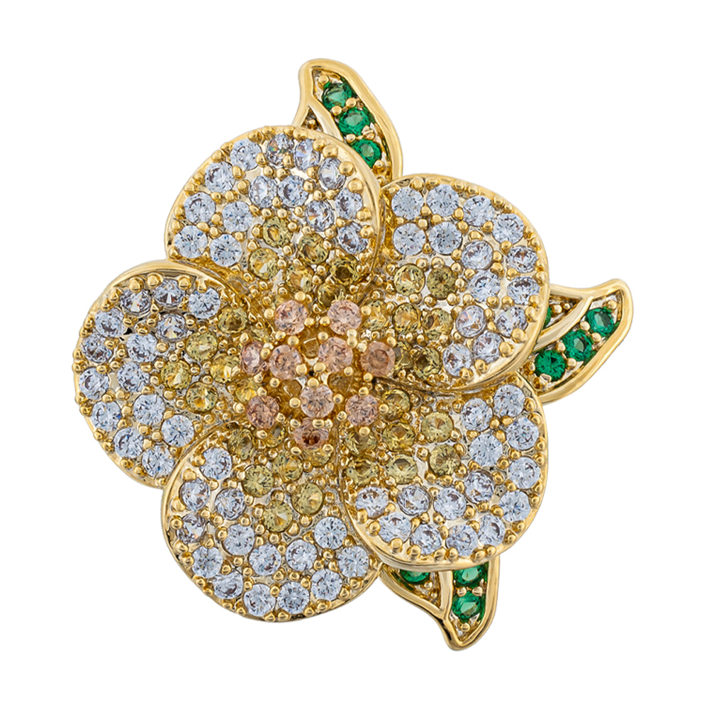 Брошь Fiore Luna Лютик Zircon + магнит XR10596 G