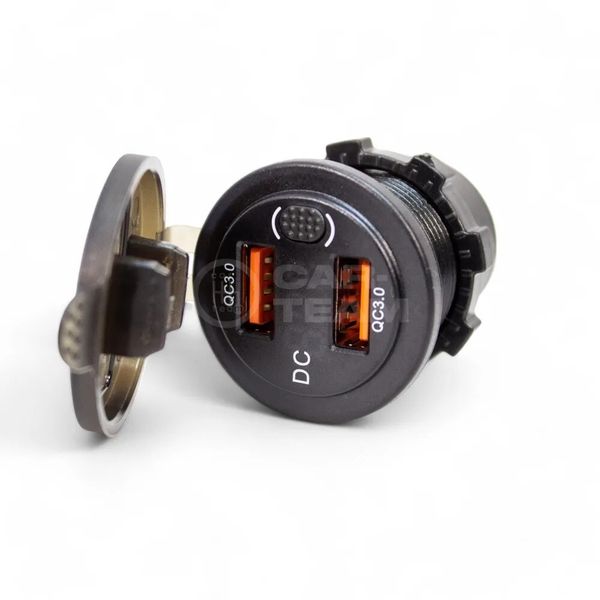 Вольтметр врезной 12V/24V с синей LED подсветкой (арт. DYB-005)