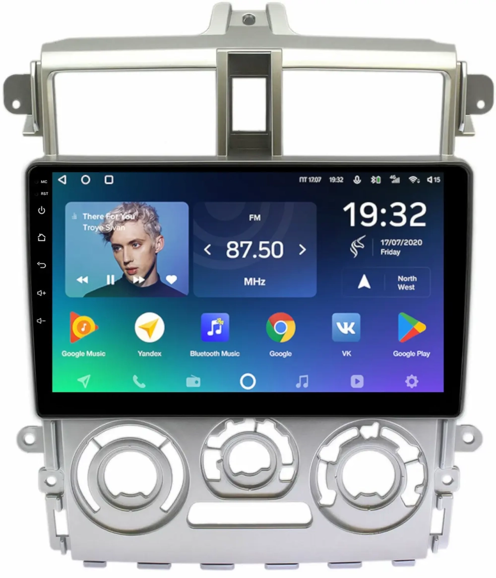 Магнитола для Mitsubishi Colt 6 2002-2012, Colt Plus (правый руль, рамка серебро) - Teyes SPRO+ на Android 10, ТОП процессор, 4Гб+32Гб, 4G SIM-слот