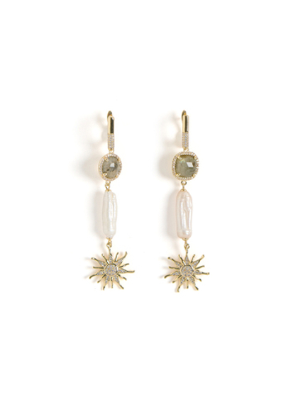 Серьги "Labrador sunshine" Gold