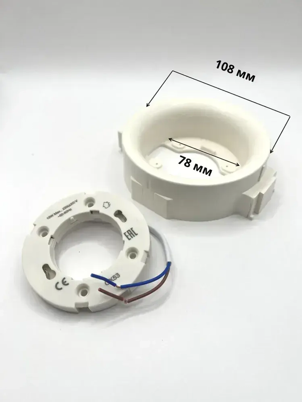 Светильник потолочный светодиодный встраиваемый GХ53 белый точечный спот круглый безрамочный