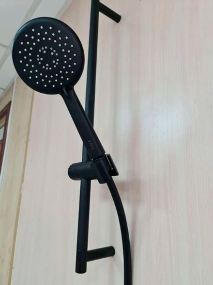 Vitra Style X 3F Душевой гарнитур на штанге 830 мм, чёрный матовый, A4561292EXP