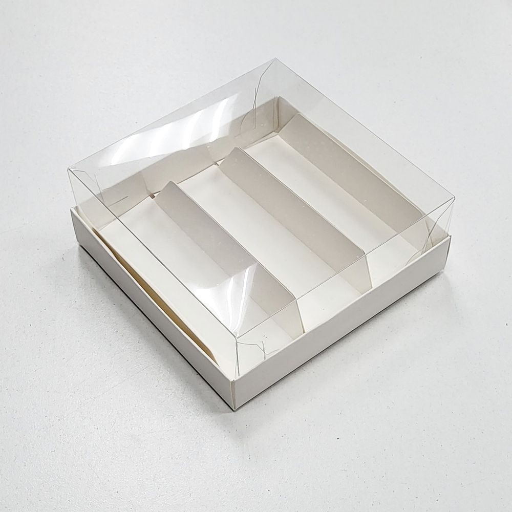 Коробка на 3 эклера КУПОЛ (Белая), 13,5*13*5 см