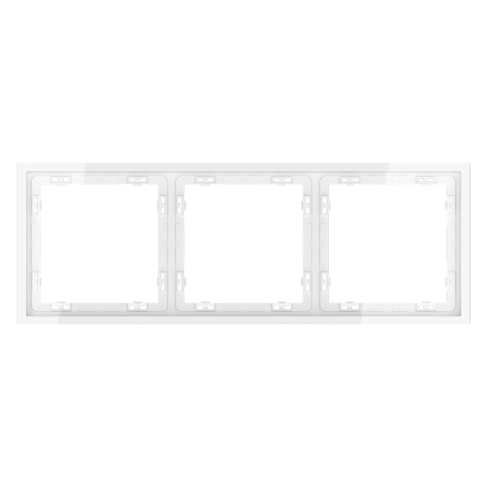 Рамка пластиковая VOLTUM S70 на 3 поста, (белый глянцевый)