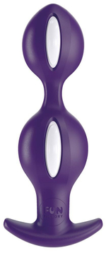 Фиолетово-белые анальные шарики B Balls Duo - 12,5 см.