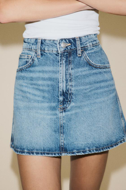 ZARA ДЖИНСОВАЯ МИНИ-ЮБКА TRF, СИНИЙ