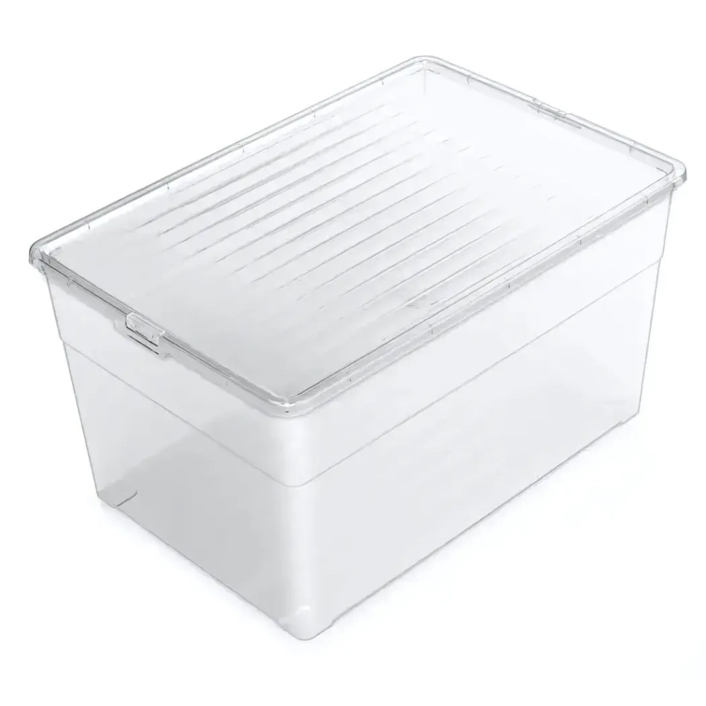 Ящик с крышкой универсальный «Лайф», прозрачный, 56*38*30см / 51л