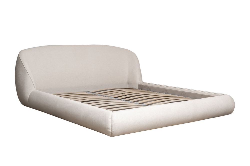 Кровать Garda Decor Палаццо (Palazzo) 180 без мех.шенилл экрю Natur-Ecru 215*240*90 см