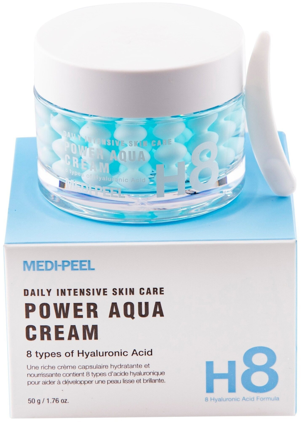 Лифтинг - крем с пептидными капсулами и комплексом гиалуроновых кислот Medi Peel  Power Aqua Cream50 мл.