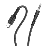 AUX cable Type-C 1.0m Hoco UPA17 black, кабель, черный
