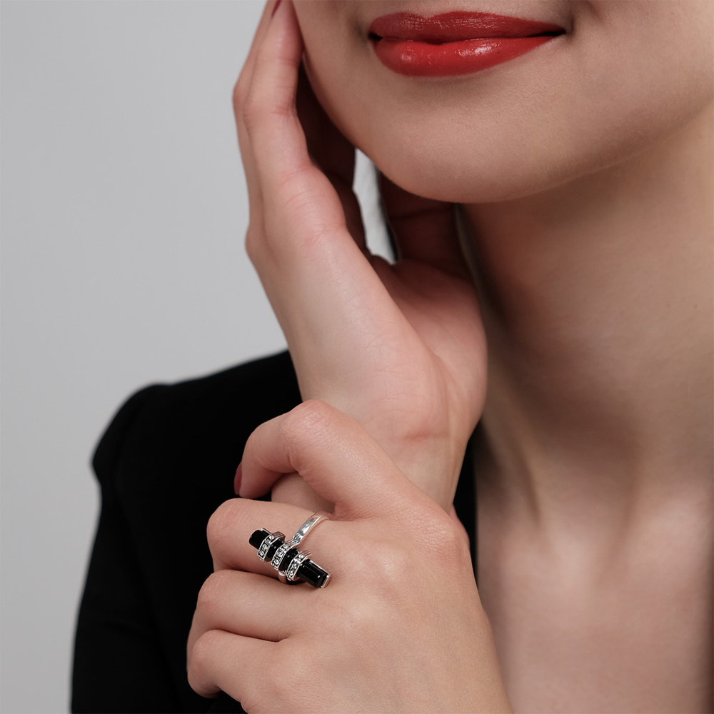 "Каскад" кольцо из коллекции "Black & White "от Jenavi