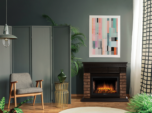 Портал Firelight Bricks Wood 30 камень темный, шпон венге