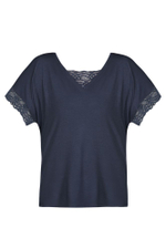 Пижама Debora: свободный топ и шорты (Размер: L) (Цвет: темно-синий)