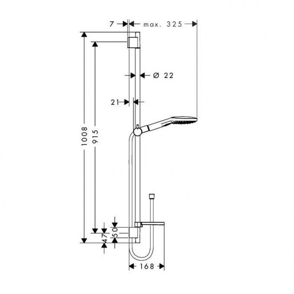 Душевой гарнитур Hansgrohe Raindance Select 120 3jet 90 (хром) 26621000