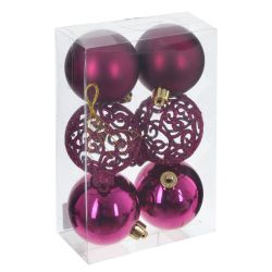 GAEM Набор из 6шт Украшение новогоднее "Шар", D 6 см, L17,5 W6 H11,5 см