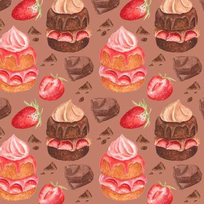 Шоколадный и клубничный бисквиты (какао) /Chocolate and strawberry biscuits (cocoa)