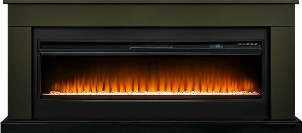 Каминокомплект Bergen 60 SFT (Разборный) - Темная олива с очагом Vision 60 LED