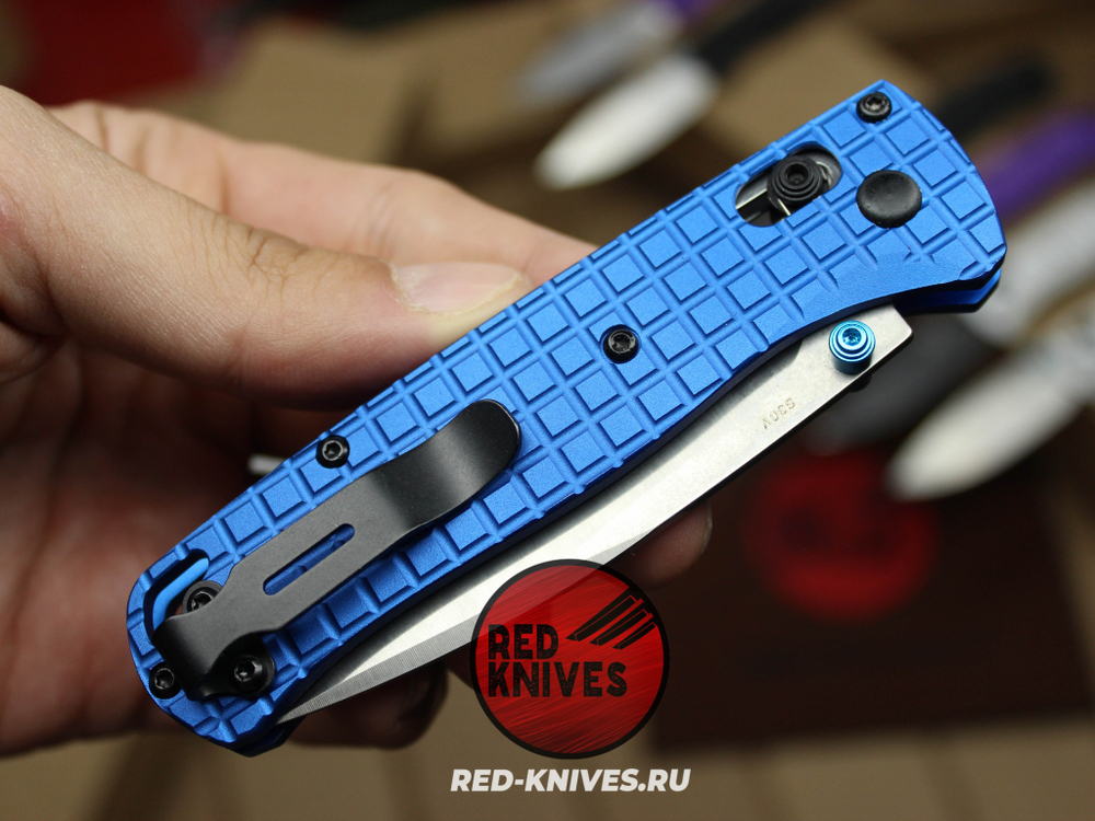 Нож Benchmade 535 Алюминий Frag A+++ - синяя рук., сатин клинок RK/Н59