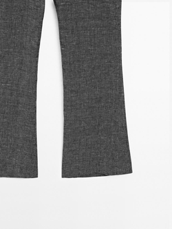 Massimo Dutti Брюки прямого кроя из 100% льна, черный