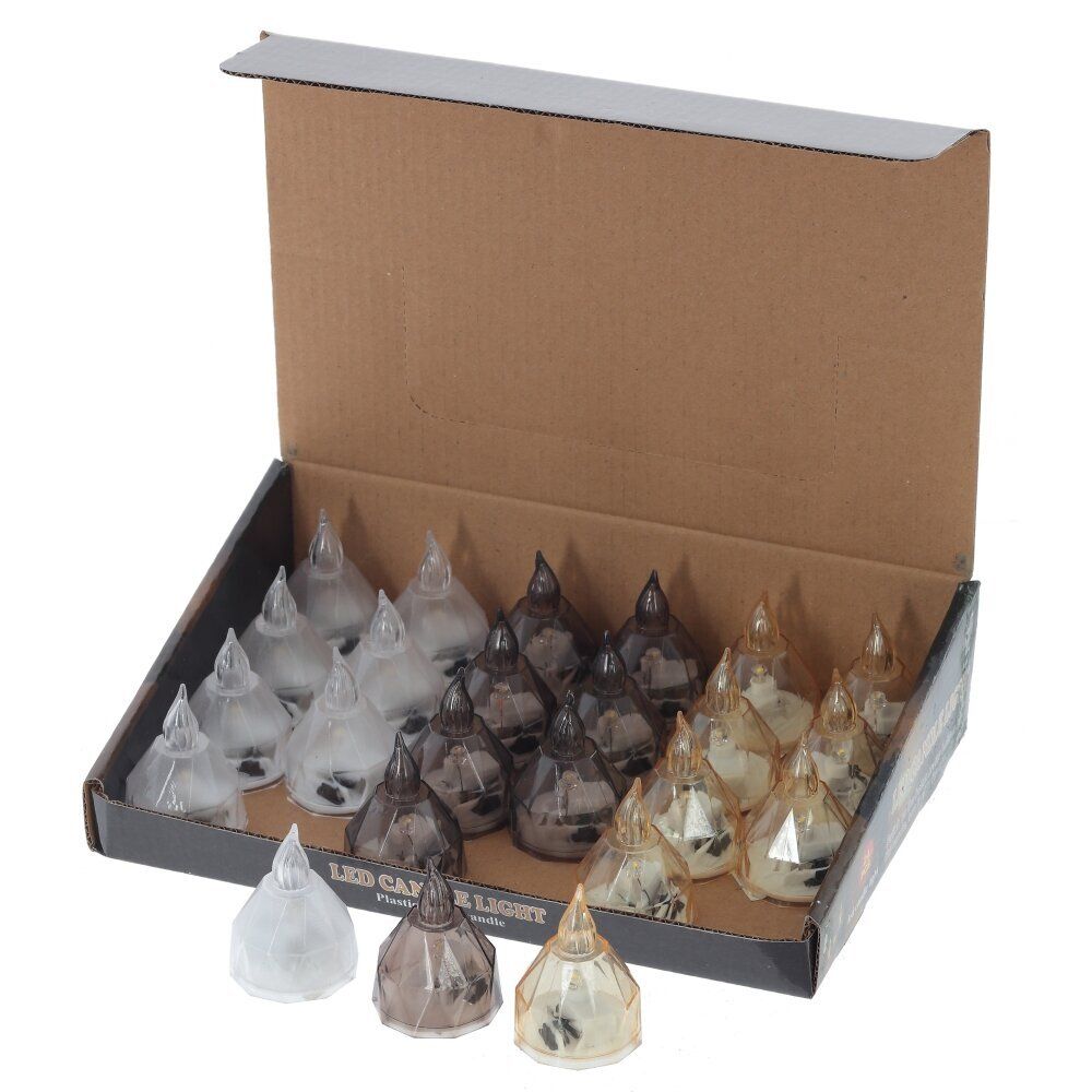 GAEM Изделие декоративное "Свеча" (подсветка, 3xLR41) (блок микс 24шт), D 3.5 см, L3,5 W3,5 H5 см, 3в.