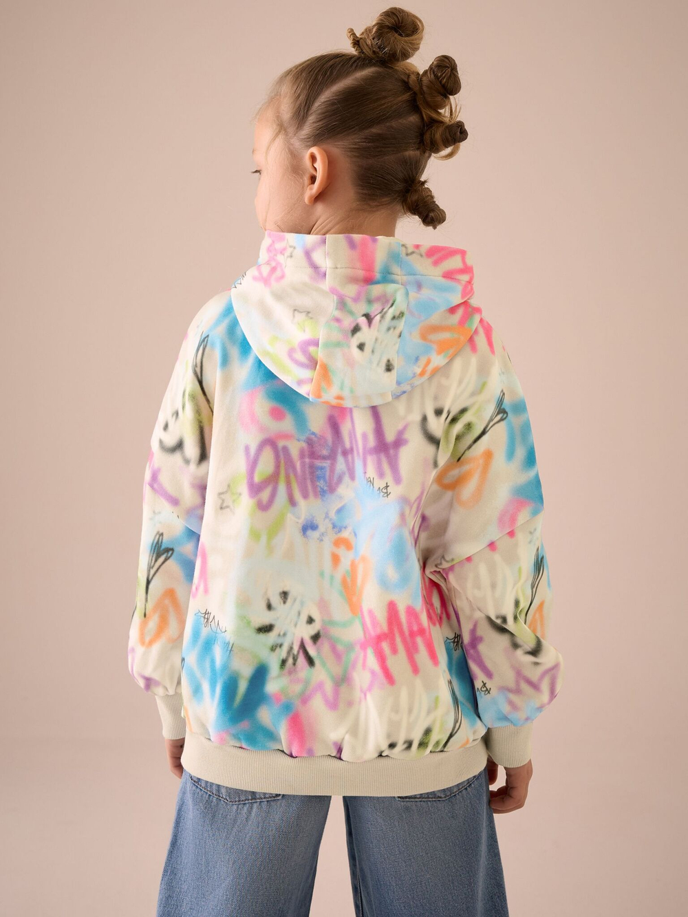 Толстовка с капюшоном для девочки Next 782-058, Молочный