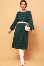 Платье с поясом в мелкий горошек DStrend (Акция)