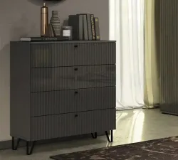 Комод 4 ящ.,СГ Оливия (графит/графит), МФ Миф
