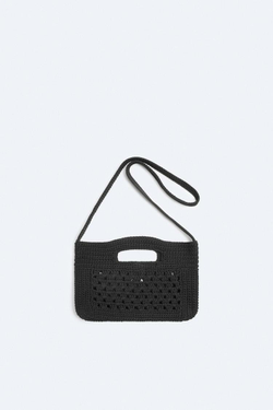 ZARA ТКАНАЯ СУМКА SOFT, ЧЕРНЫЙ
