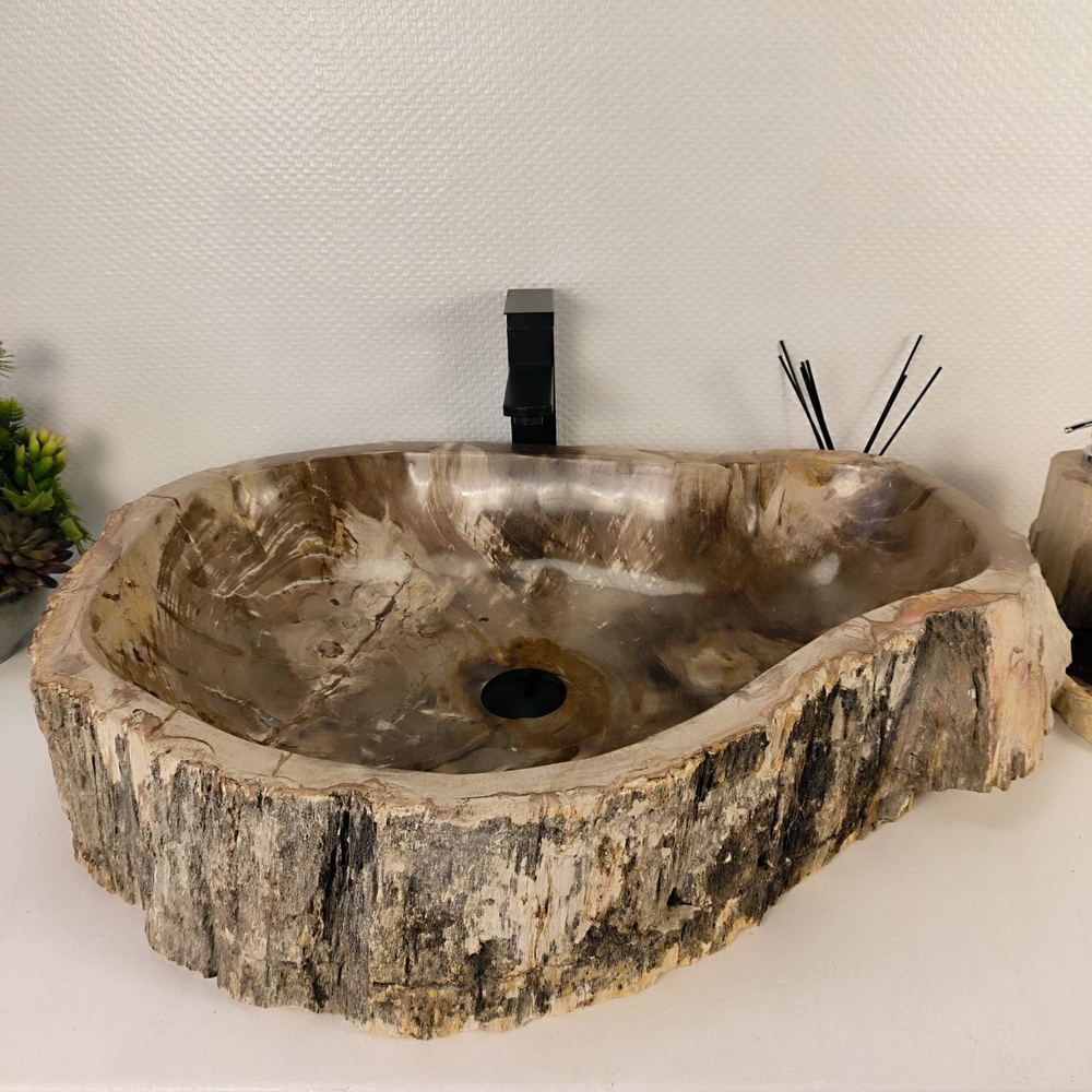 Каменная раковина из окаменелого дерева OD-04830 (74*52*16) 0178 из натурального камня