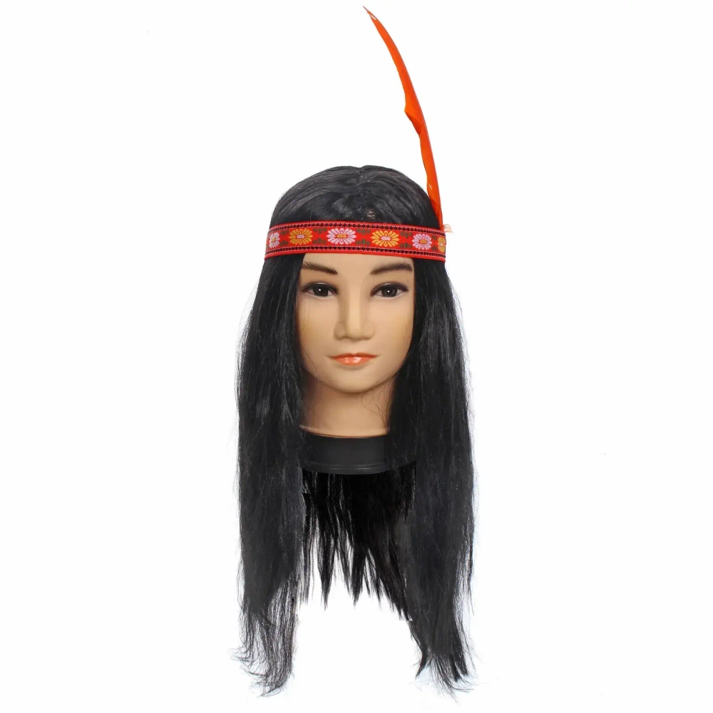 Парик карнавальный «Племя Индусов», Черный