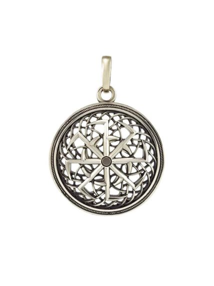 Фото подвески Светоч из сплава мельхиора на белом фоне.