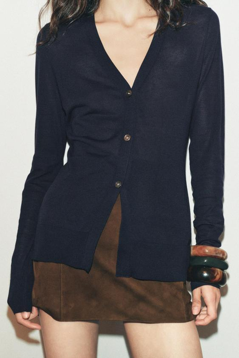 ZARA КАРДИГАН С ПУГОВИЦАМИ, МОРСКОЙ СИНИЙ