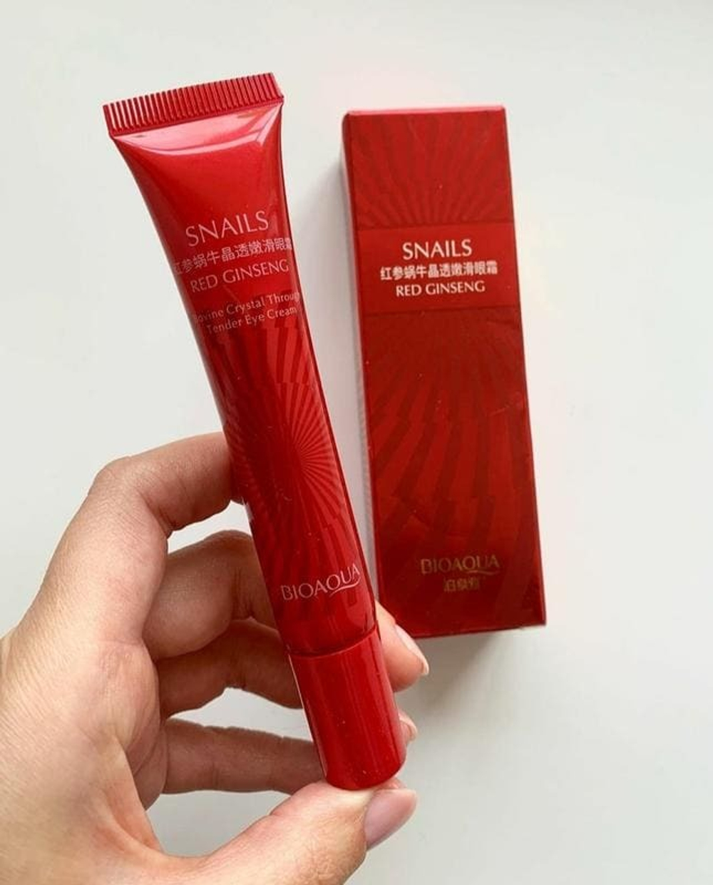 Крем для кожи вокруг глаз с красным женьшенем и муцином улитки, 20г
