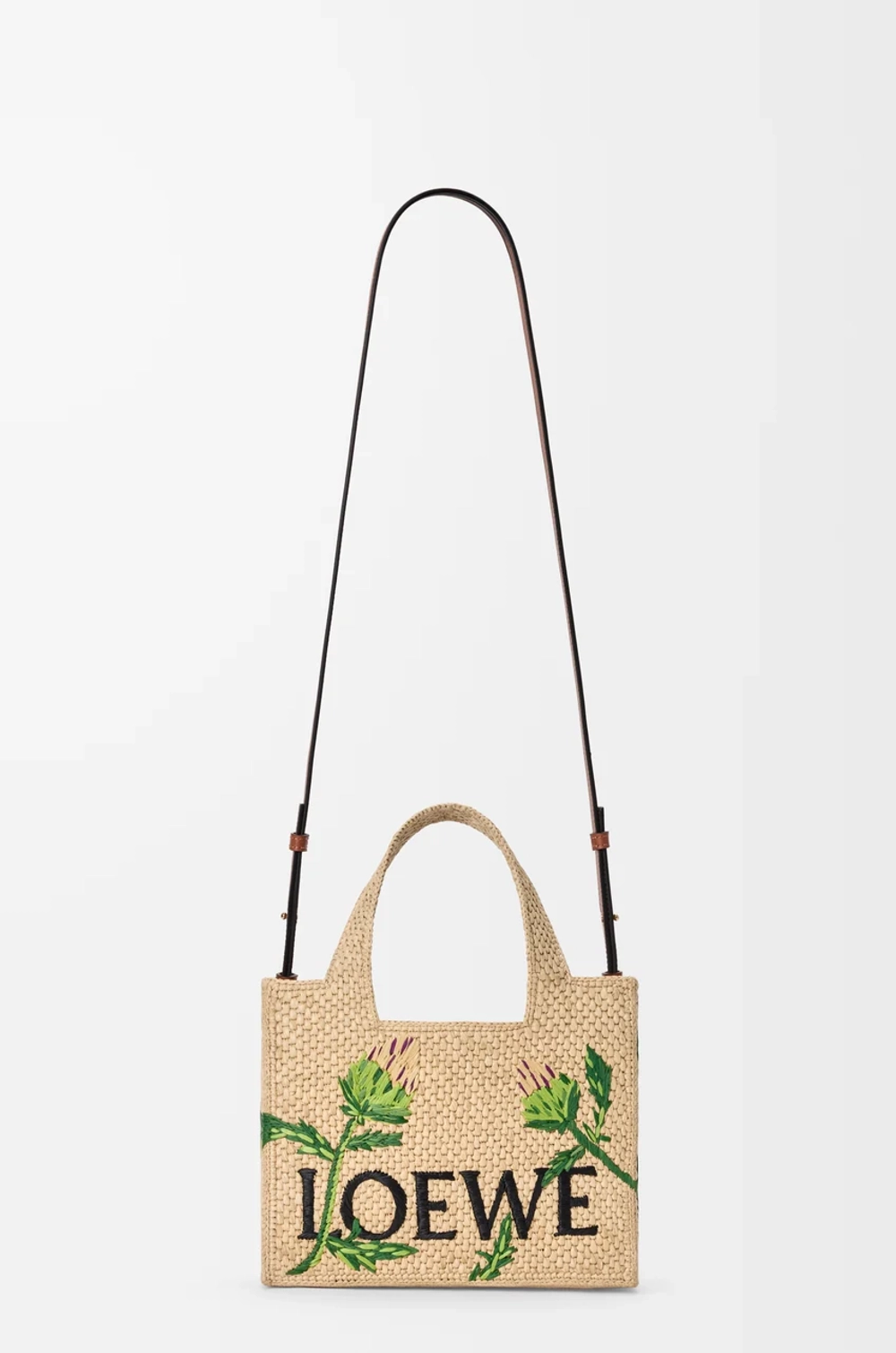 Loewe Мини-сумка Font из рафии, натуральный/зеленый