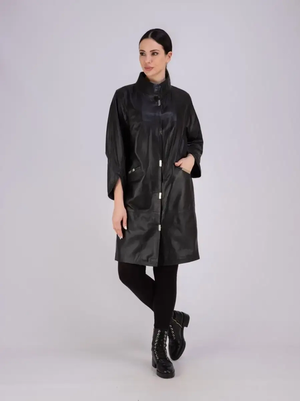 Плащ женский кожаный длинный Турция