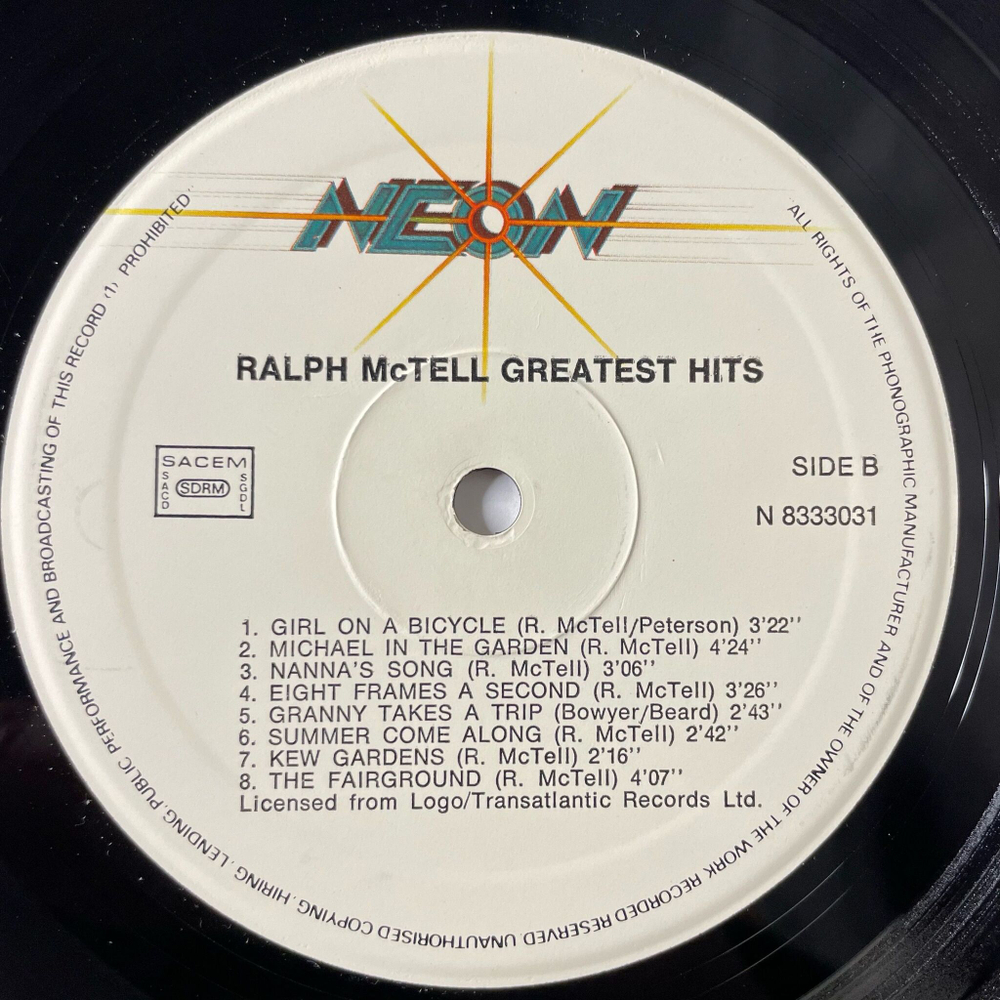 Винтажная виниловая пластинка LP Ralph McTell Greatest Hits (France 1975)