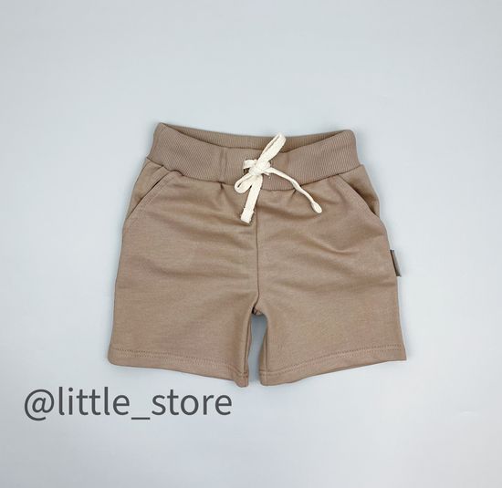 Шорты из футера "One love" Капучино