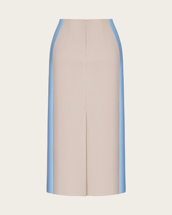 Бежевая юбка-карандаш с лампасами "Симона 2"