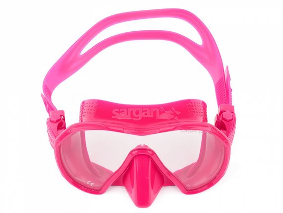 Набор маска+трубка в сумке Sargan Сталкер-Н розовый/черный