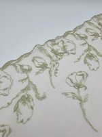 Вышивка на сетке бежевый/хаки К710 левая